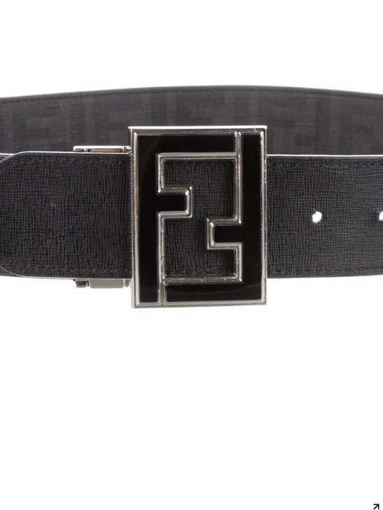 Fendi Men\'s Black FF Logo Buckle Belt